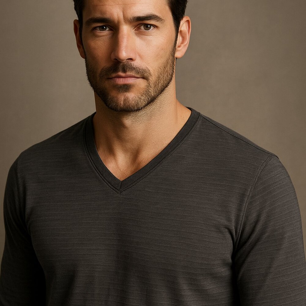 Tommy Bahama Long-Sleeve Crewneck Tee – Charcoal Gray – Size XLT